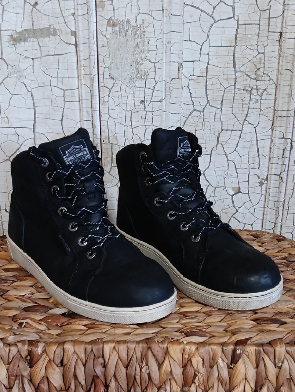 Men's Black High-Top Lace-Up Boots - Casual Streetwear